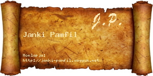 Janki Pamfil névjegykártya